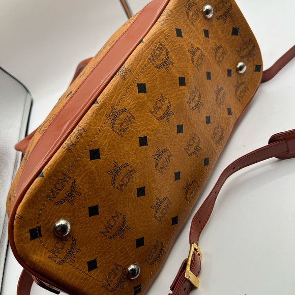 🔥MCM Alma visetos cognac 2 way bag EUC 🔥made in Germany with COA - Picture 12 of 16